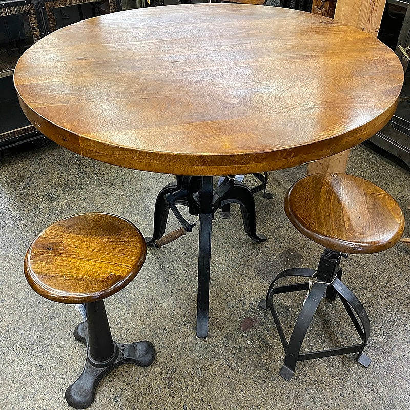 Industrial dining table with stools