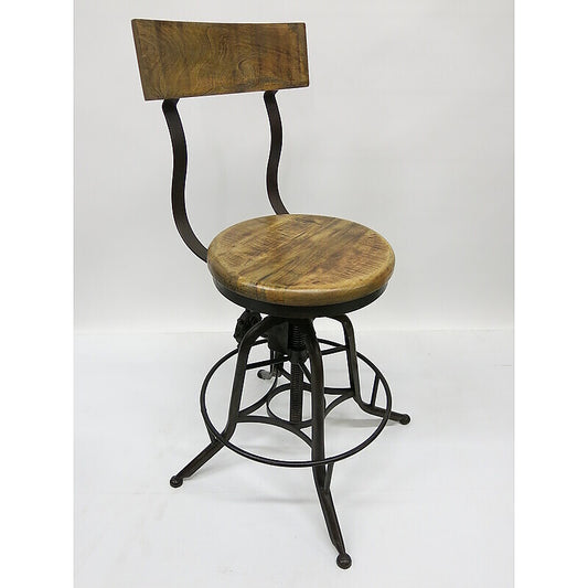 Industrial Counter Stool with Back