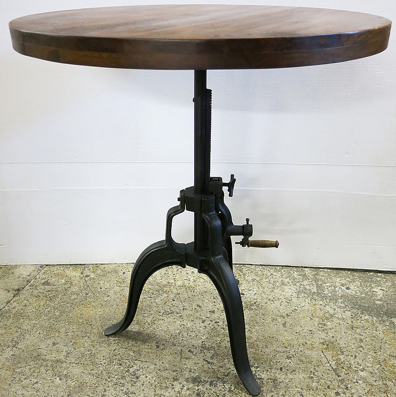 Industrial adjustable round dining table